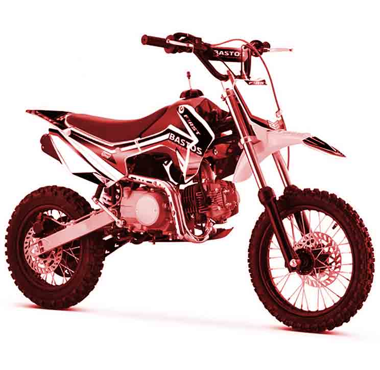 pit bike 125cc Bastos bike FIRST rouge