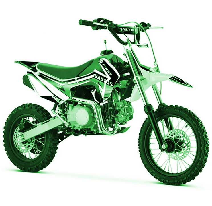 dirt bike 125cm3, couleur verte, BS FIRST